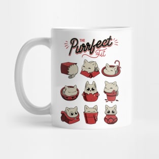 The Purrfect Fit - Funny White Cats Mug